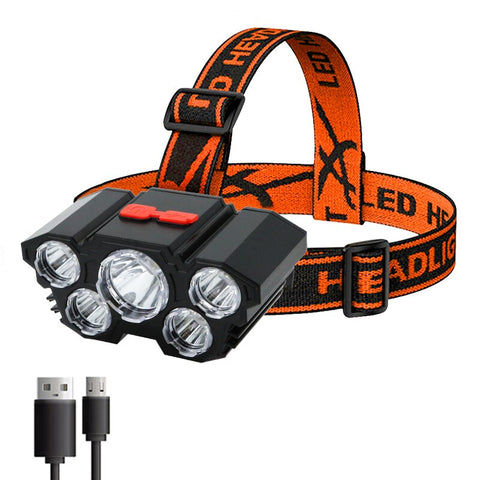 Rechargeable 5 LED Headlamp